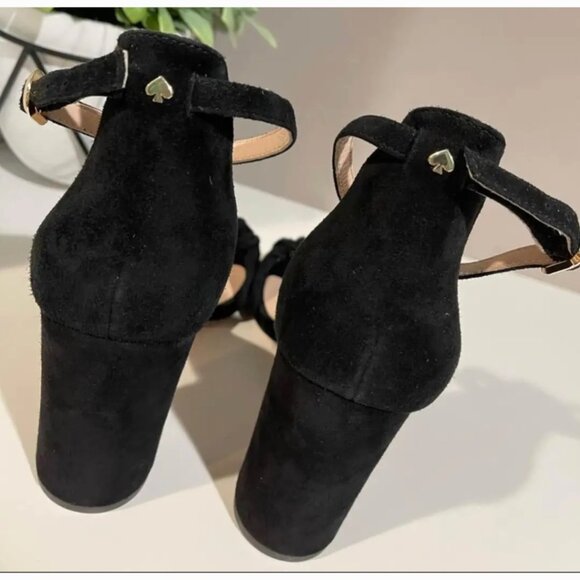 KATE SPADE BLACK SUEDE HEELS - Picture 2 of 3